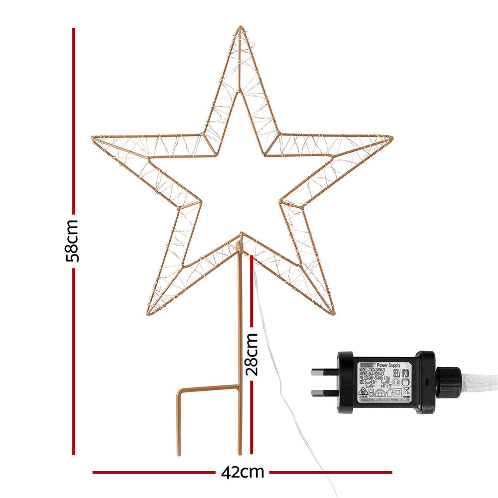 Ground Star LED Fairy Lights - 100 LEDs Garden Decoration, Xmas Stars