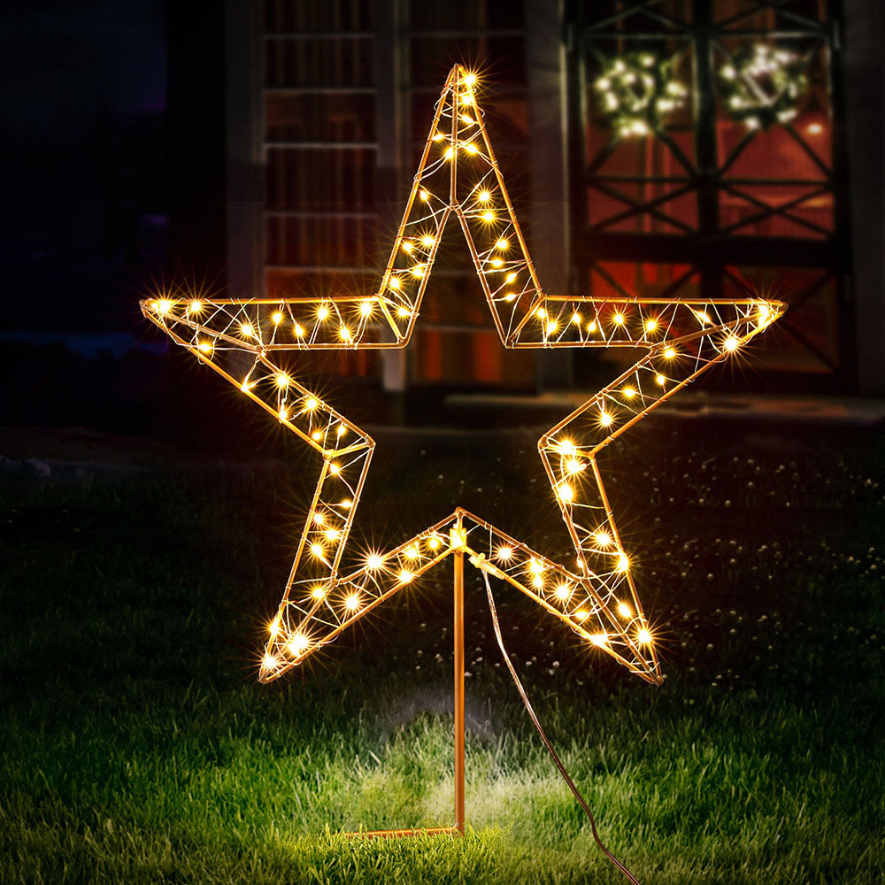 Ground Star LED Fairy Lights - 100 LEDs Garden Decoration | Xmas Stars