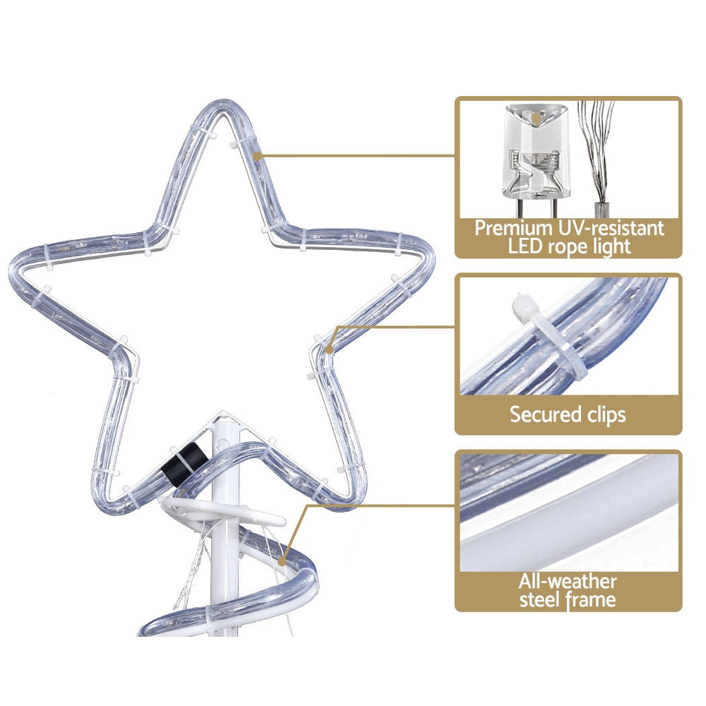 Christmas Lights 188cm Tree 288 LED Fairy Light Decorations, Jingle Jollys Motif Waterproof