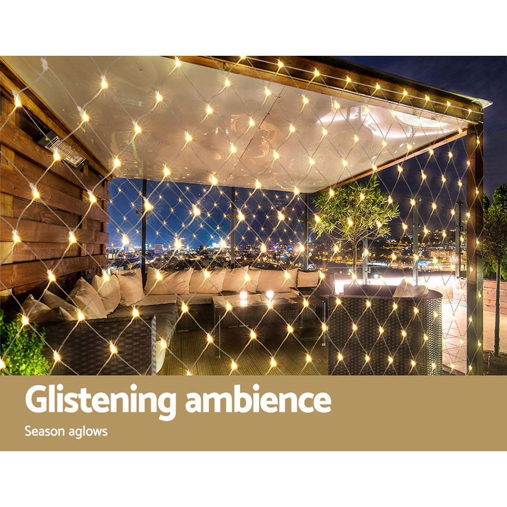 Outdoor Decorations & Lights - Christmas Lights 6Mx4M 1000 LED Net Light Decorations Warm Decor