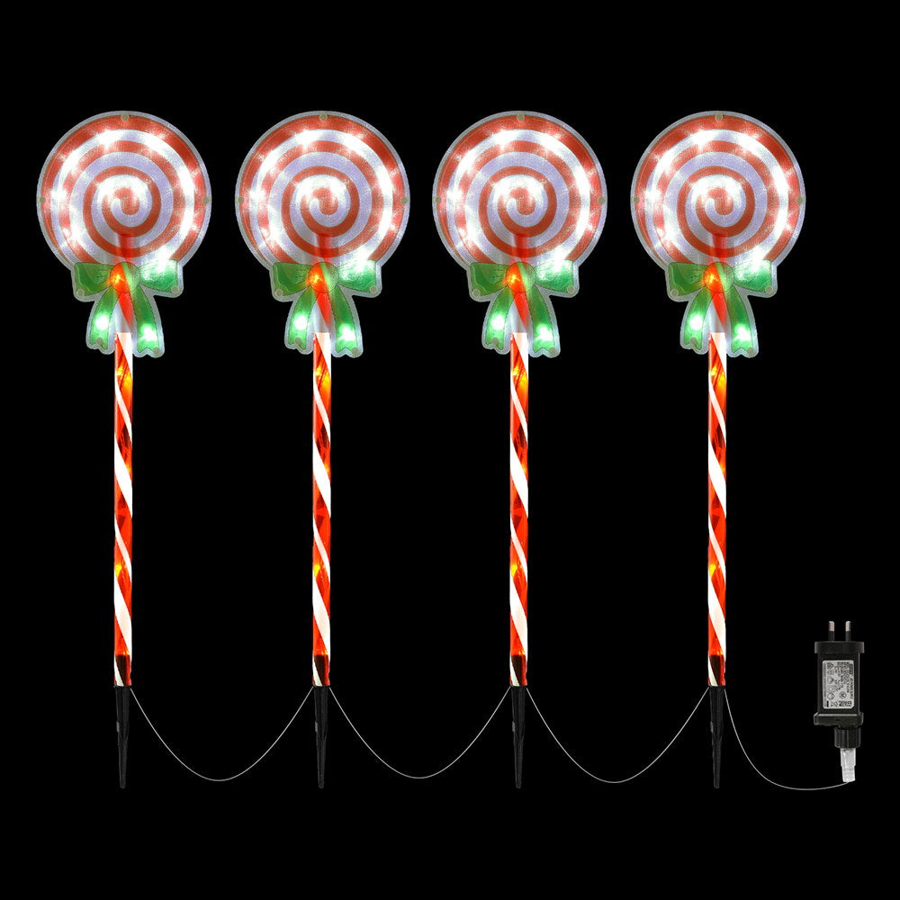 4 Pcs - 4 PCS Christmas Lights Path Ground Light Garden Decorations 68 LED