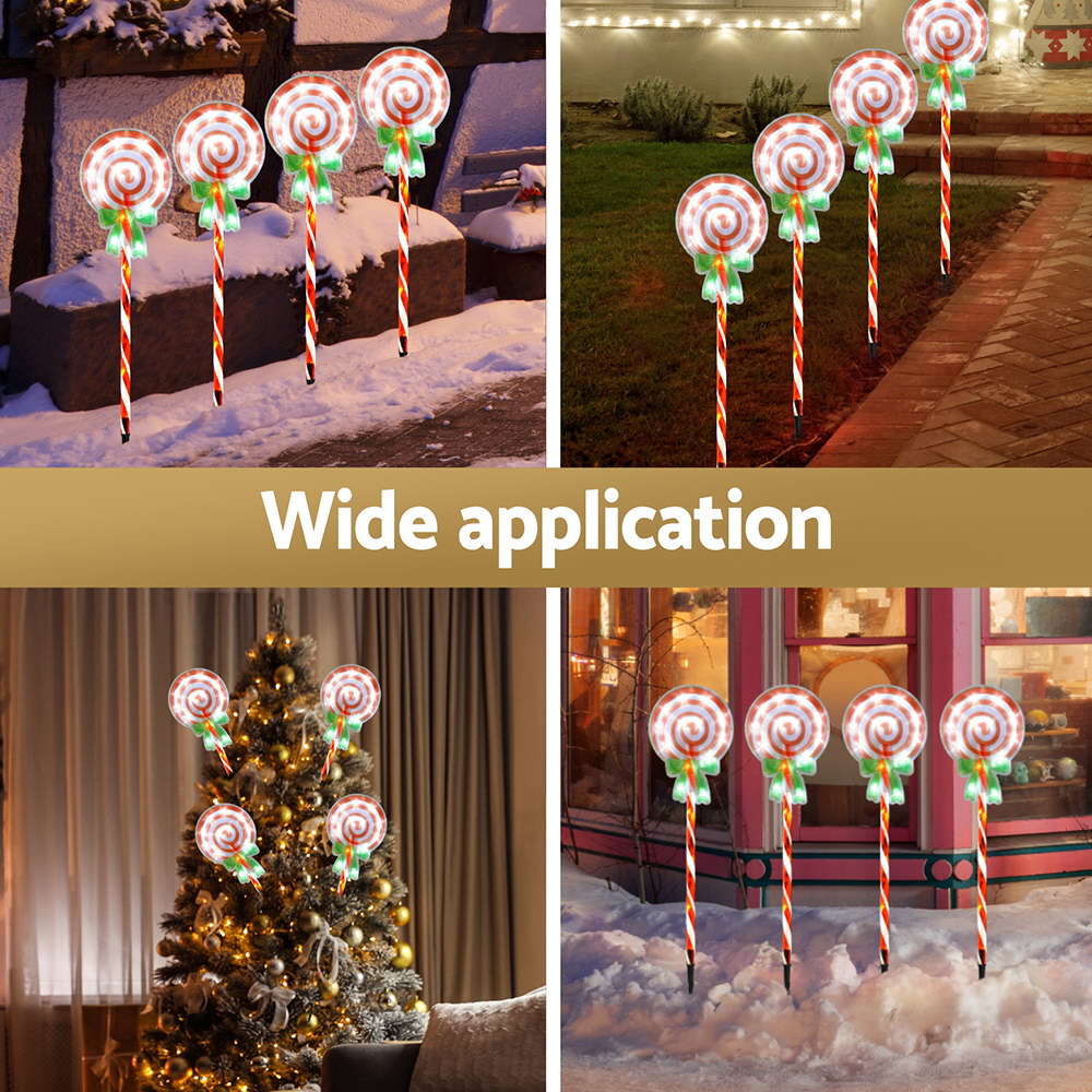 Outdoor Decorations & Lights - 4 PCS Christmas Lights Path Ground Light Garden Decorations 68 LED