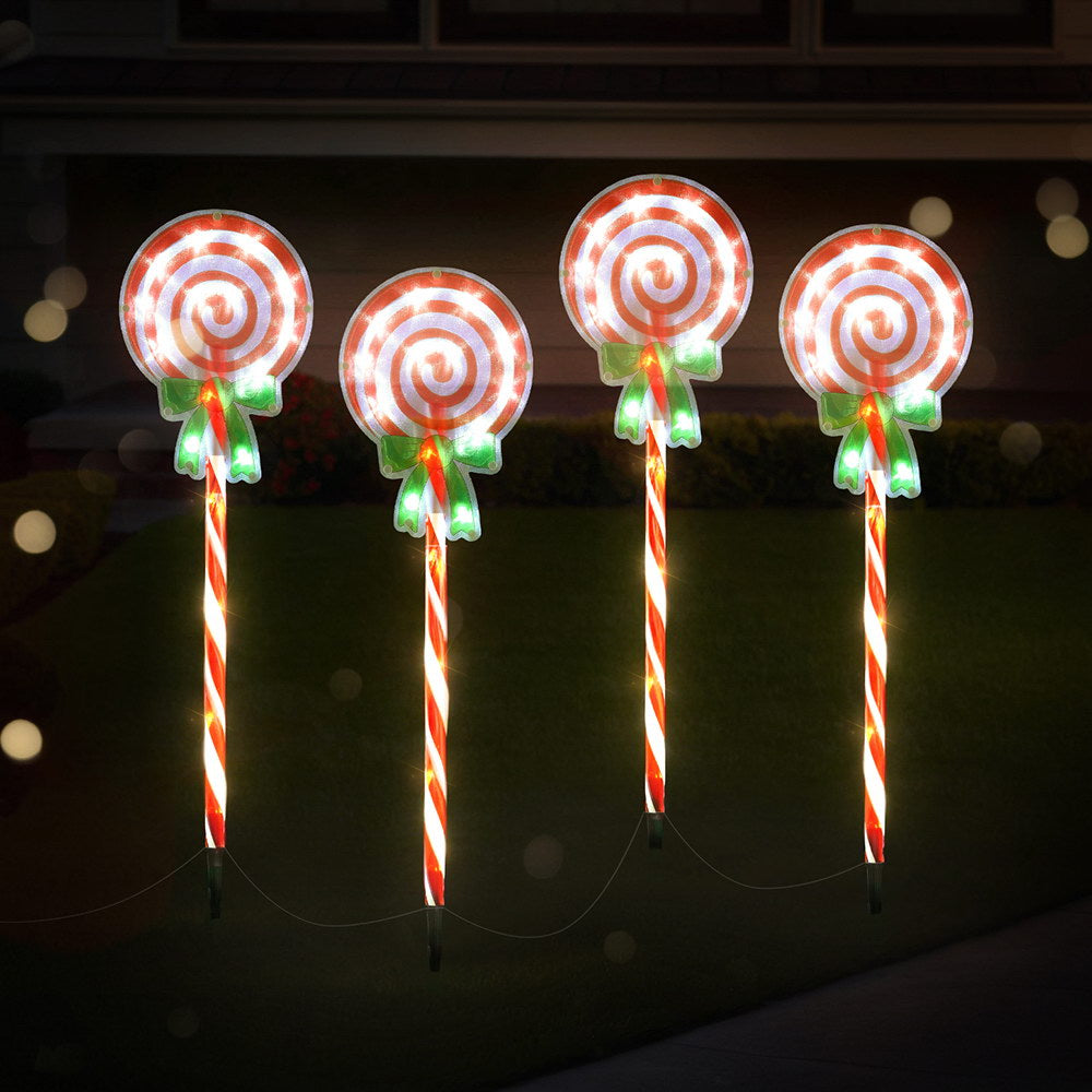 Xmas Pathlight - 4 PCS Christmas Lights Path Ground Light Garden Decorations 68 LED