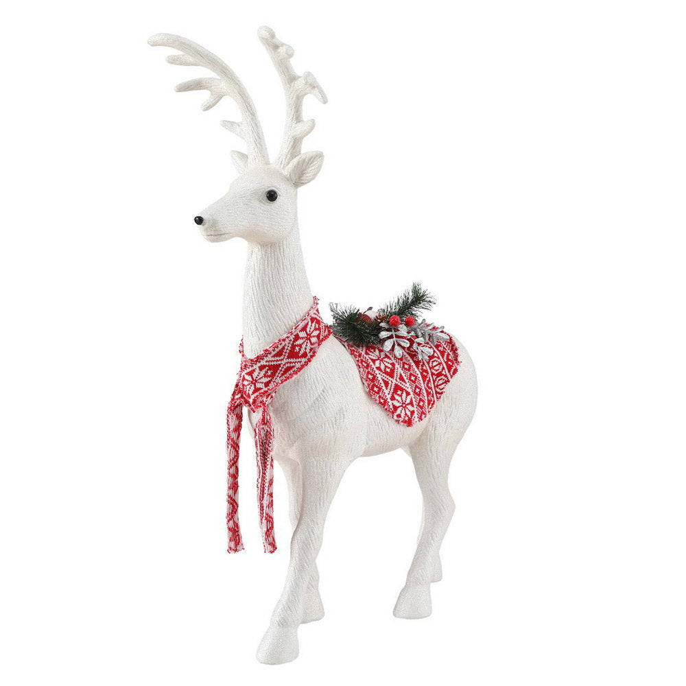 Christmas Reindeer Glitter Deer Ornaments Party Decorations with Christmas Decorations