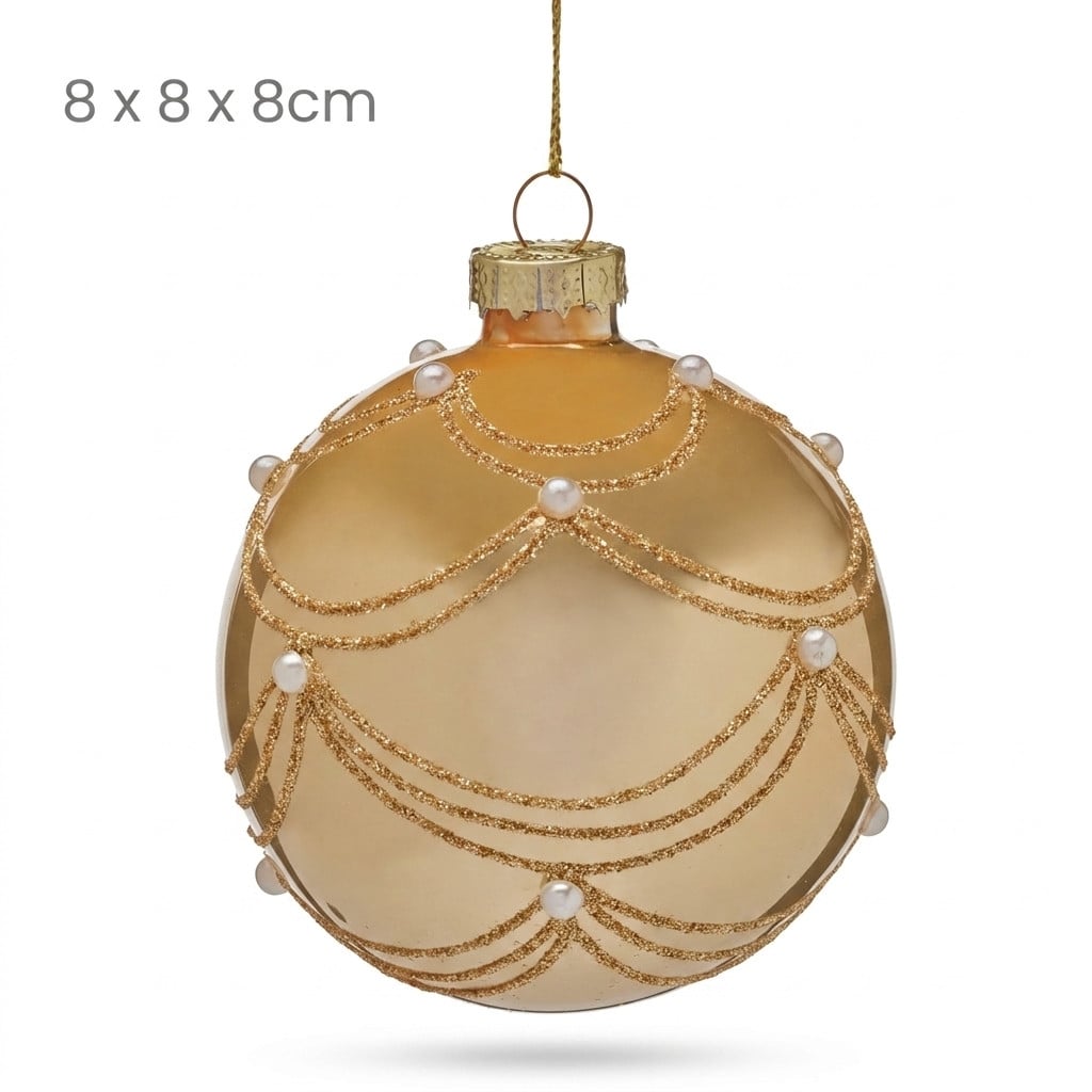 Glass Champagne Baubles Gold