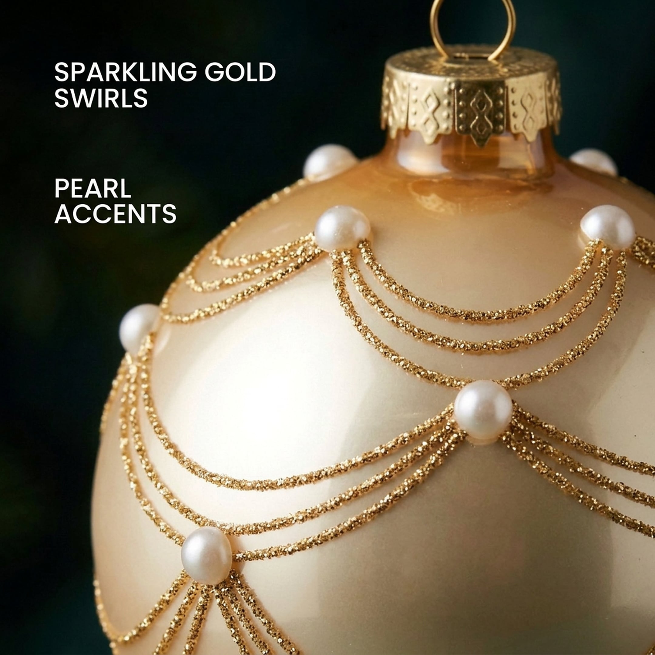 Glass Champagne Baubles Gold