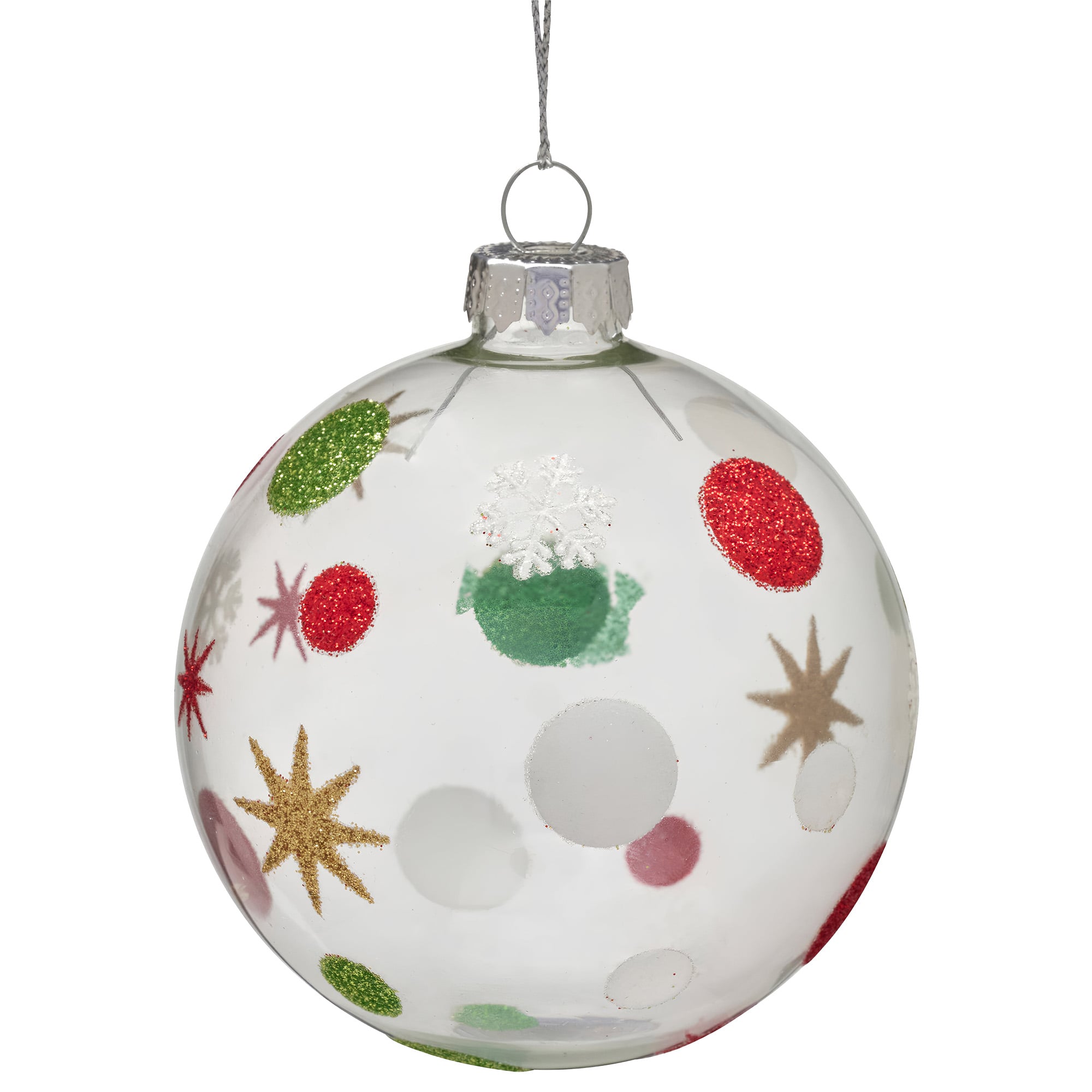 Glass Christmas Baubles Set