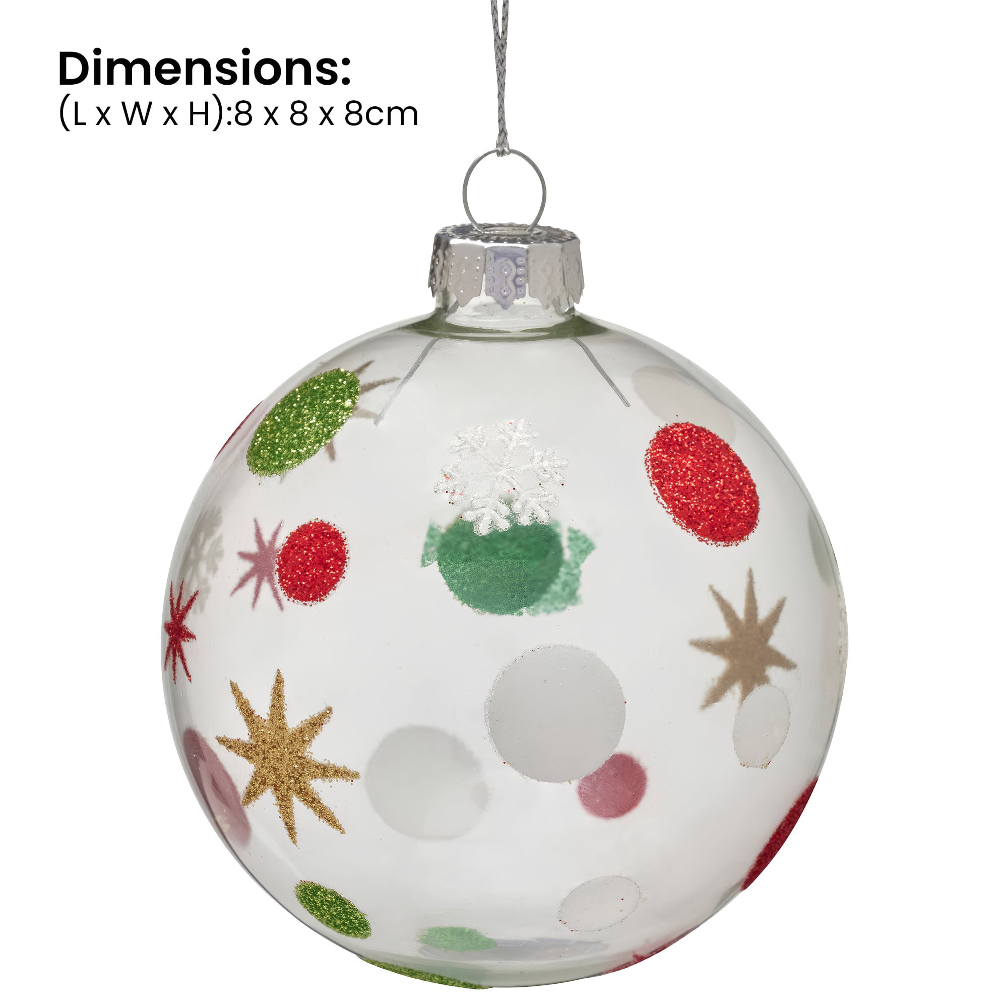 Glass Christmas Baubles Set