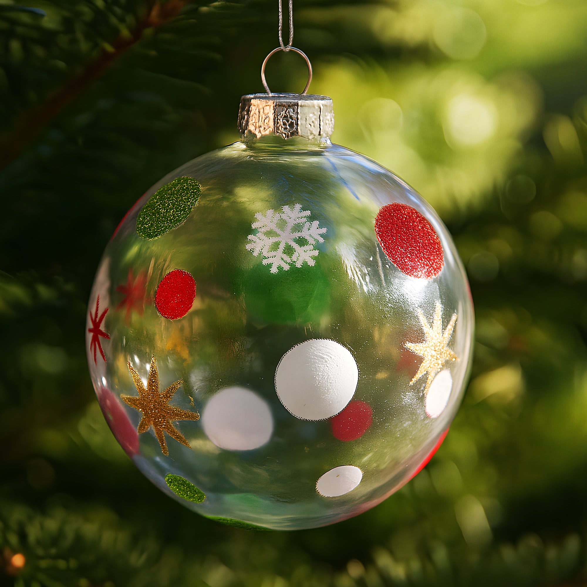 Glass Christmas Baubles Set