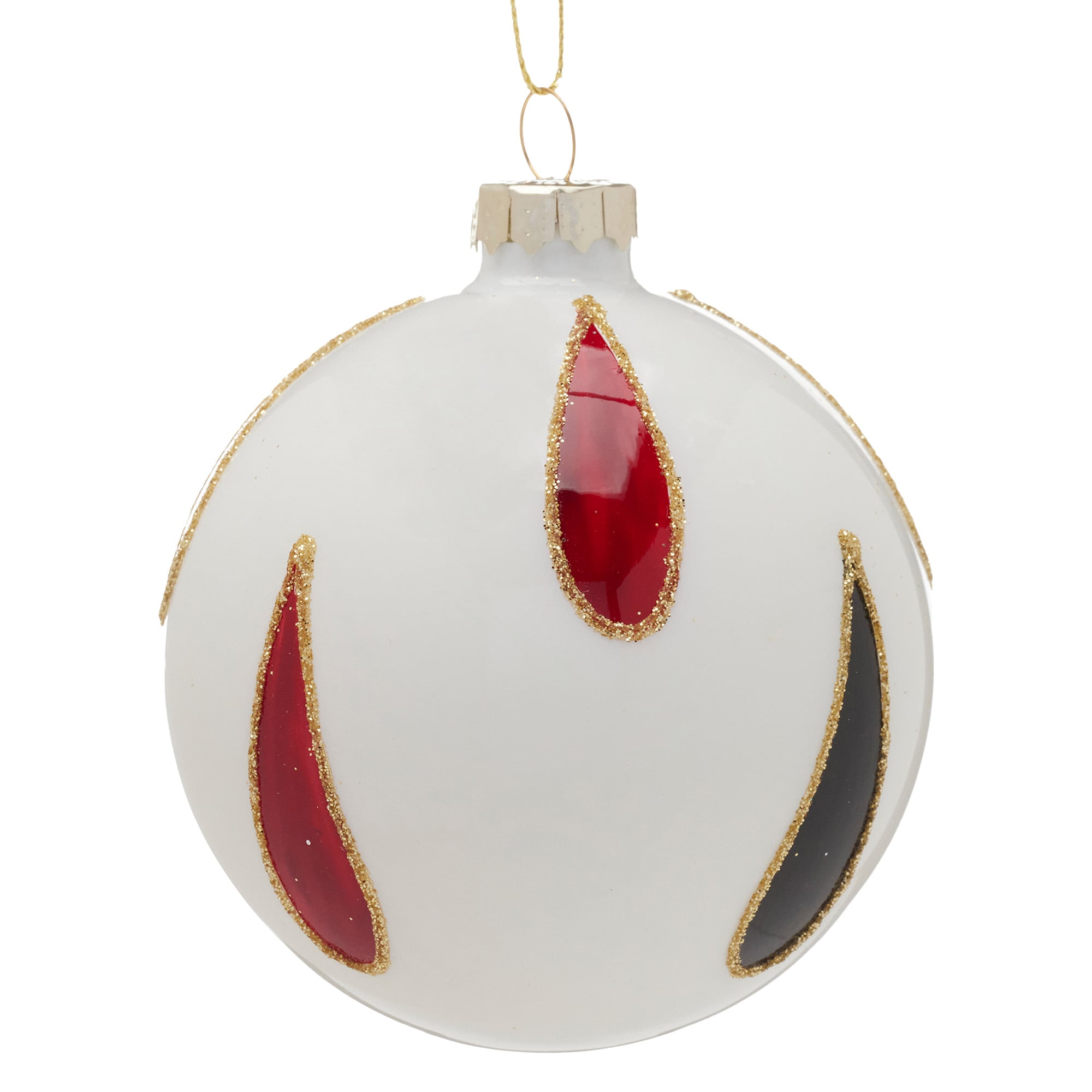 Glass Baubles White Teardrop