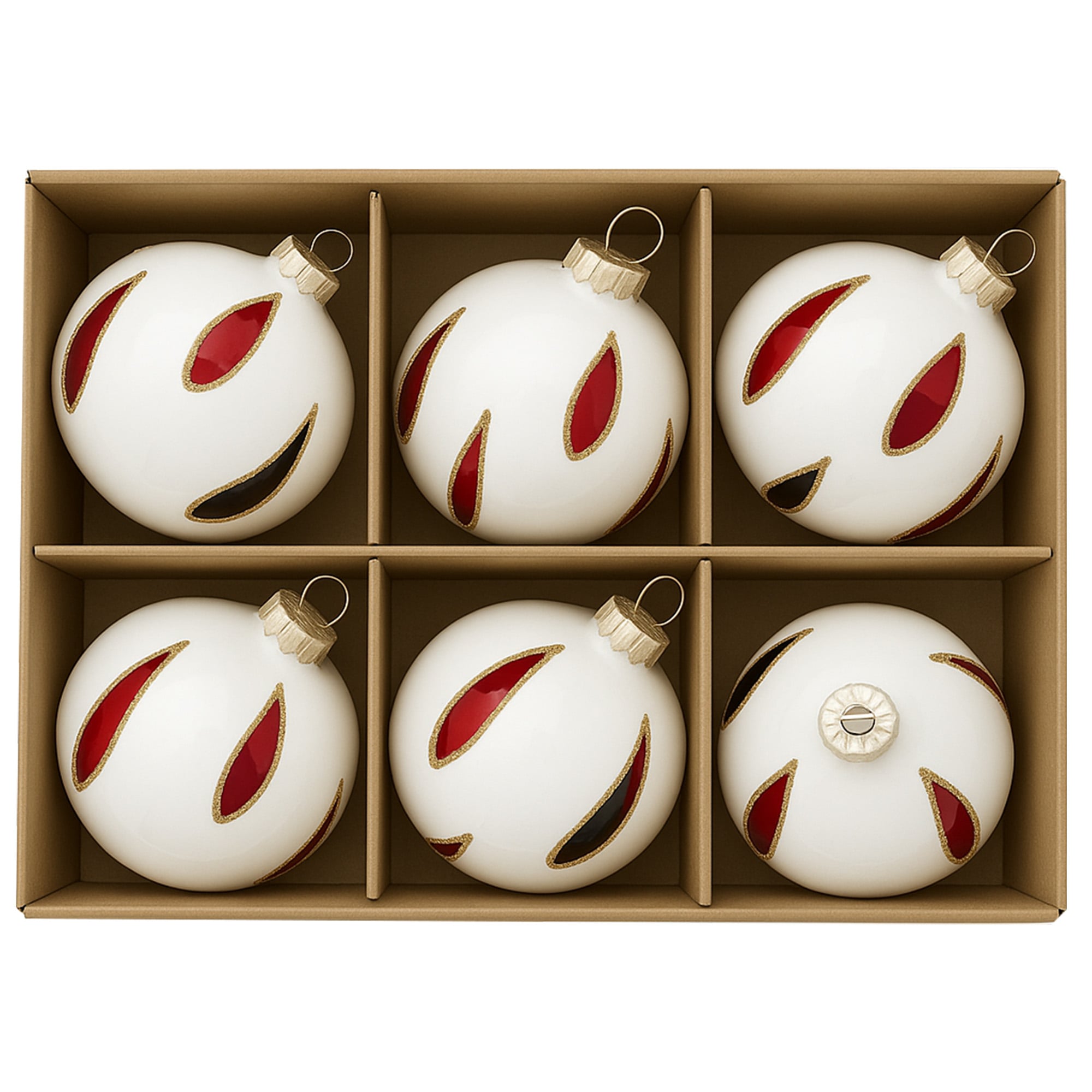 Glass Baubles White Teardrop