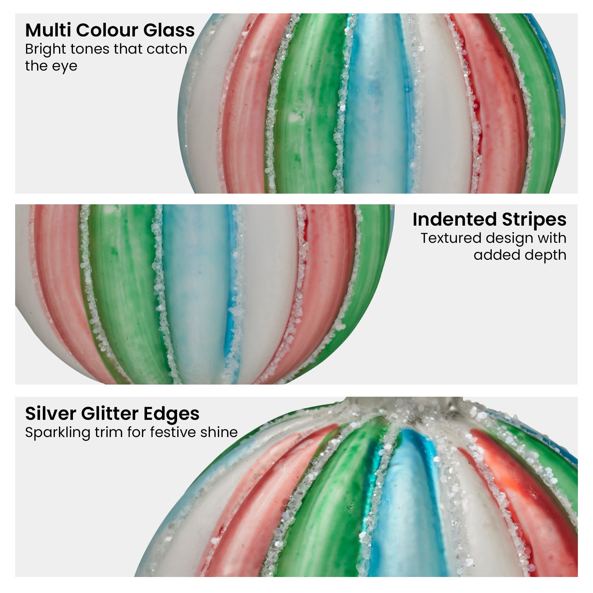 Glass Baubles Multi Colour