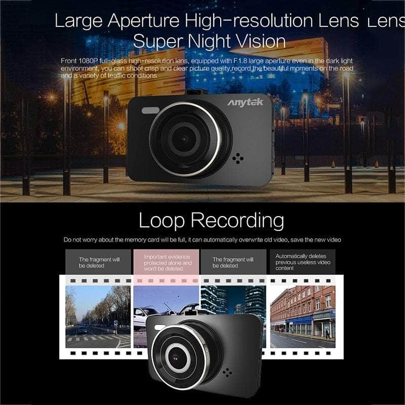 A78 Car Dash Cam Full Hd 1080P Car Dvr 170 Degree Wide Angle