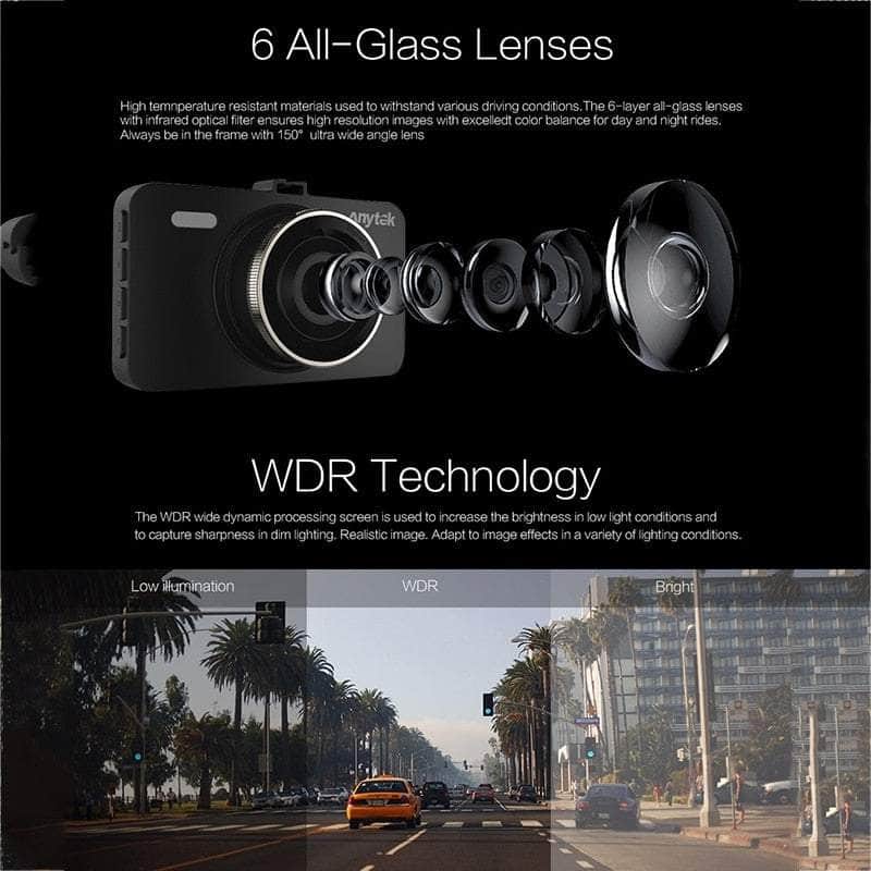 A78 Car Dash Cam Full Hd 1080P Car Dvr 170 Degree Wide Angle