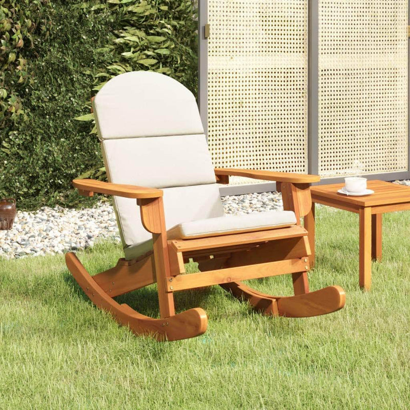 Acacia Bliss: Solid Wood Rocking Chair, Acacia finish