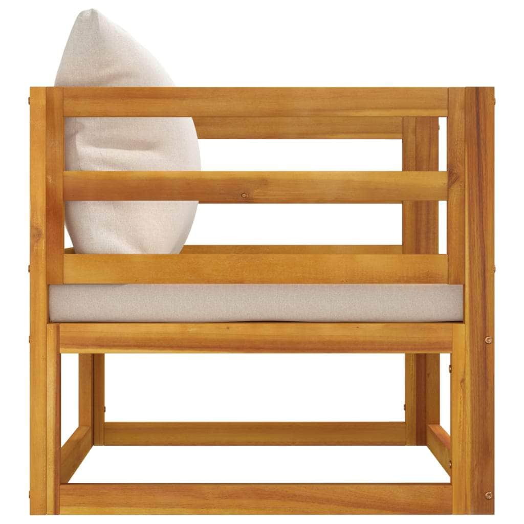 Acacia Wood Garden Chair with Light Grey Cushions