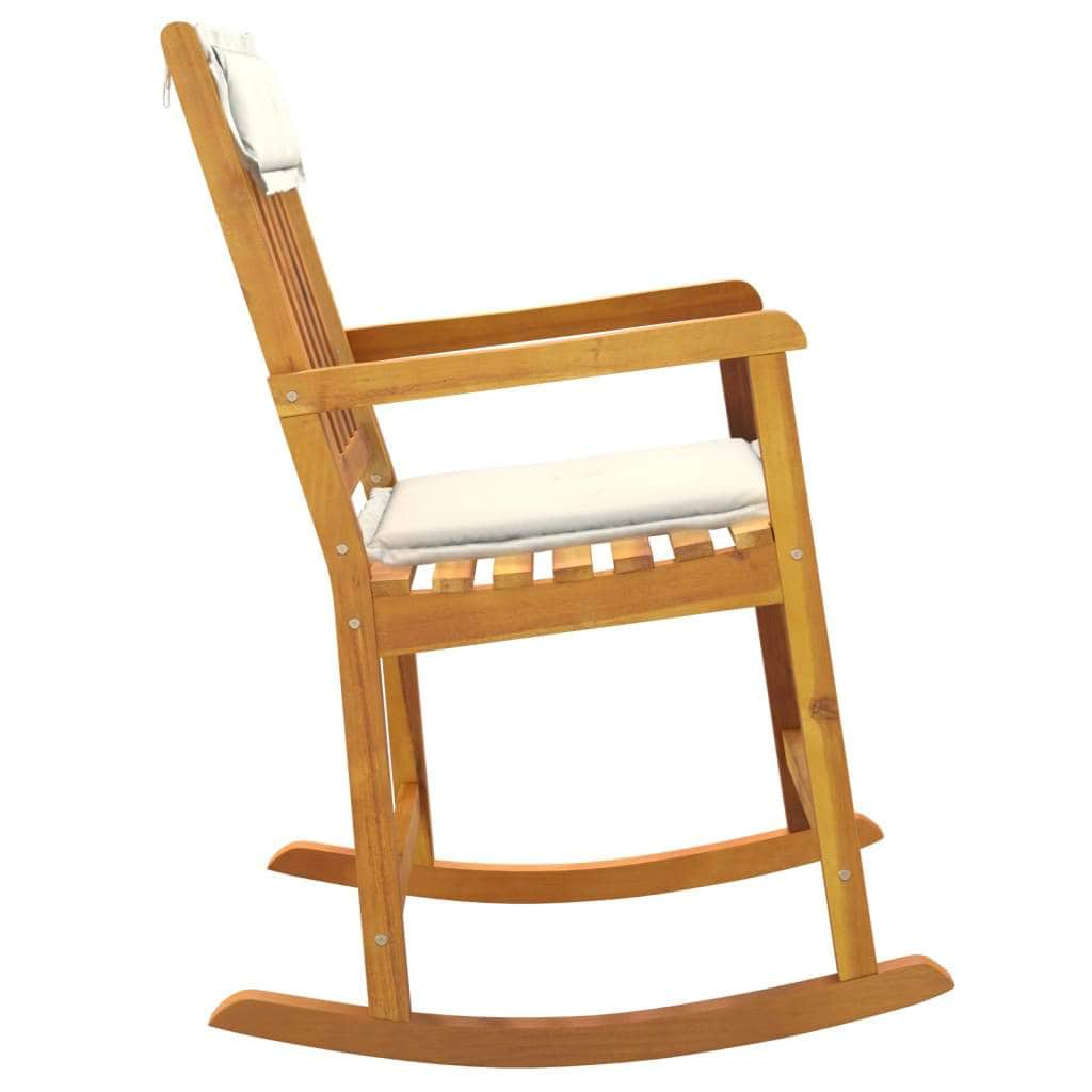 Acacia Wood Rocking Chair with Cushions