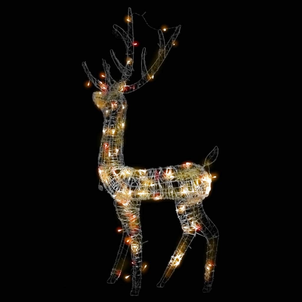 Acrylic Reindeer Christmas Decoration 140 LEDs Colourful, Christmas Lighting
