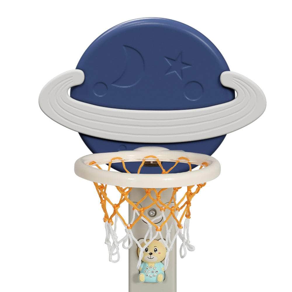 Adjustable 6-in-1 Kids Basketball Hoop Stand in Blue