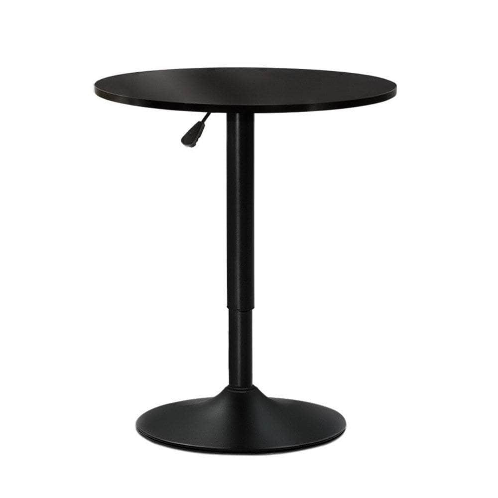 Adjustable Bar Table Gas Lift Wood Metal Black