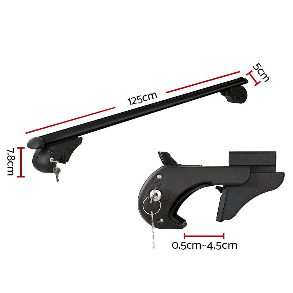 Adjustable Car Roof Rack 1200mm Aluminium Black