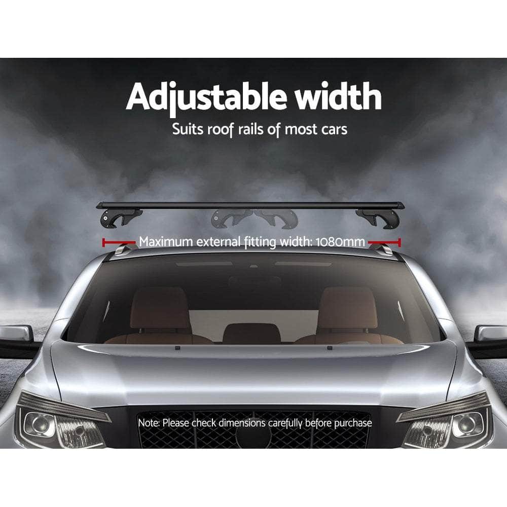 Adjustable Car Roof Rack 1200mm Aluminium Black