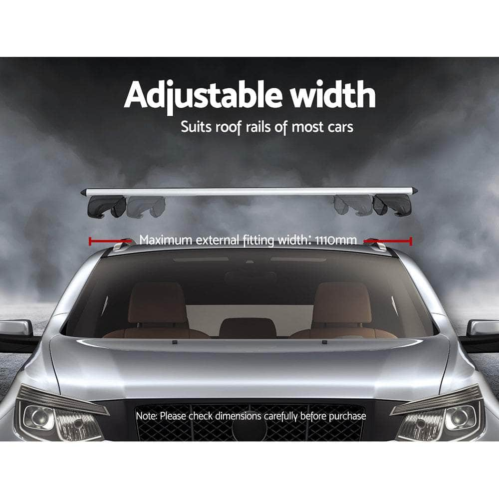 Adjustable Car Roof Rack 1240mm Aluminium Silver