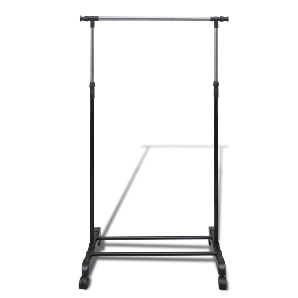 Closet Organisers & Garment Racks - Adjustable Clothes Rack 4 Castors 1 Hanging Rail