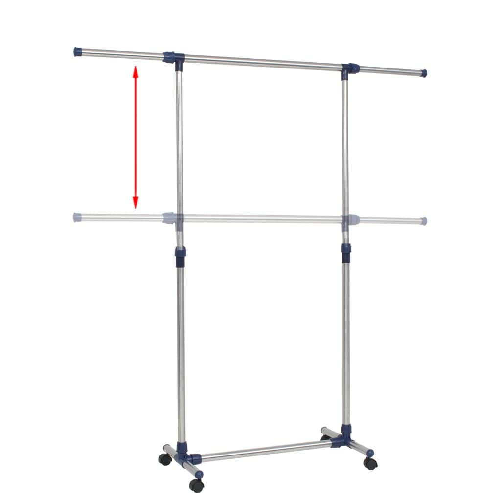 Adjustable Clothes Rack Stainless Steel Silver