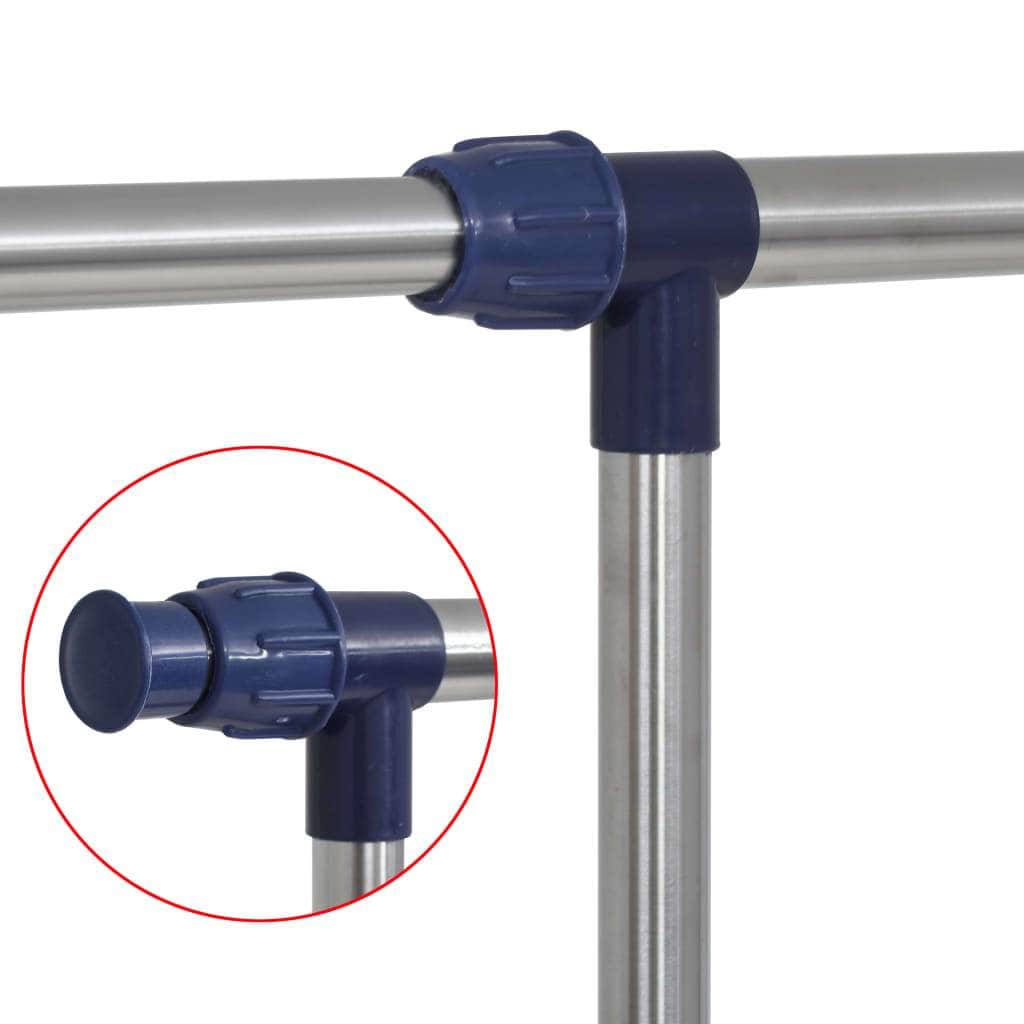 Adjustable Clothes Rack Stainless Steel Silver