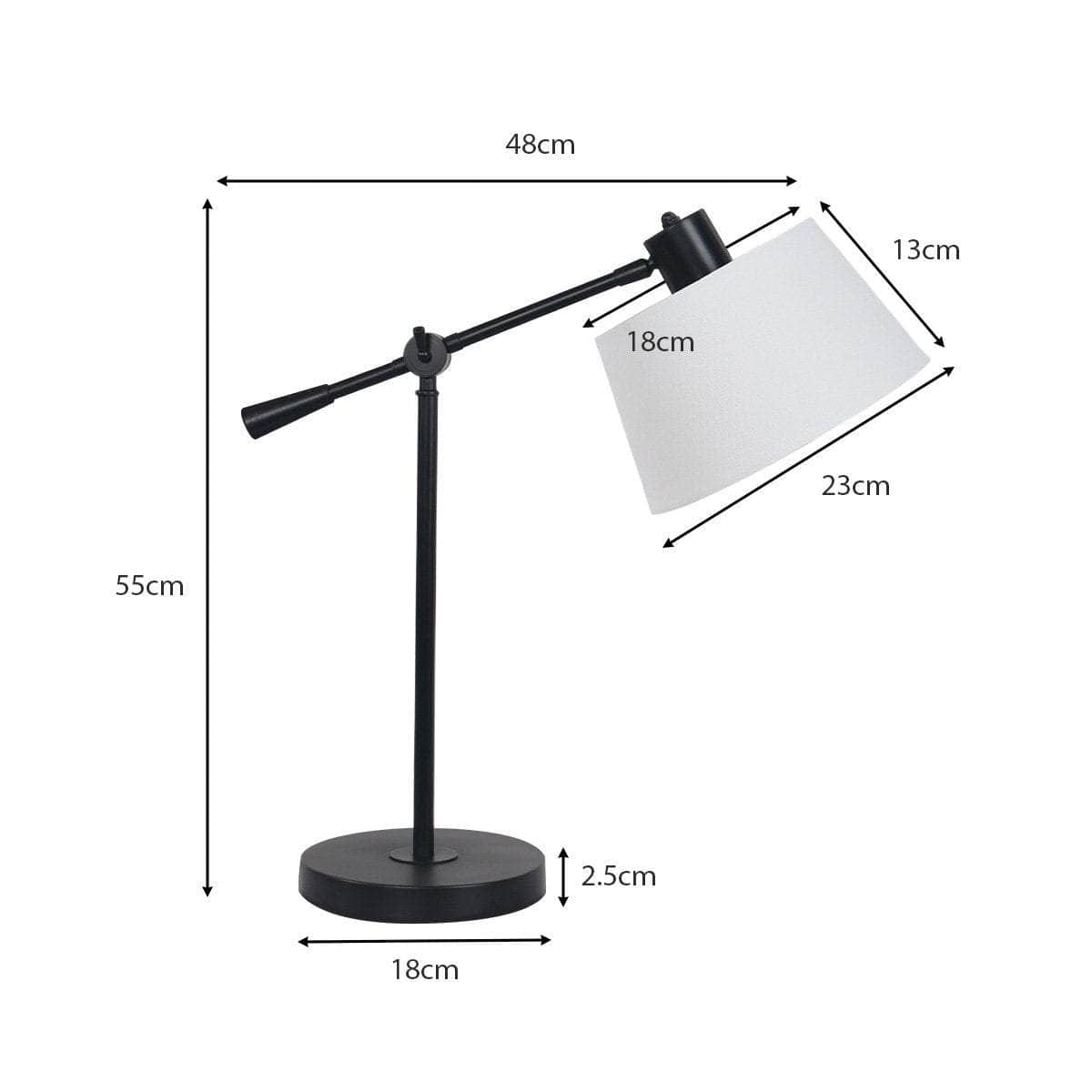 Adjustable Elegance: Black Metal Table Lamp