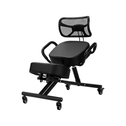 Adjustable Ergonomic Kneeling Chair With Backrest & Casters