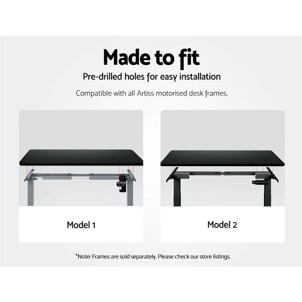 Adjustable Motorised Electric Standing Desk Top- Black