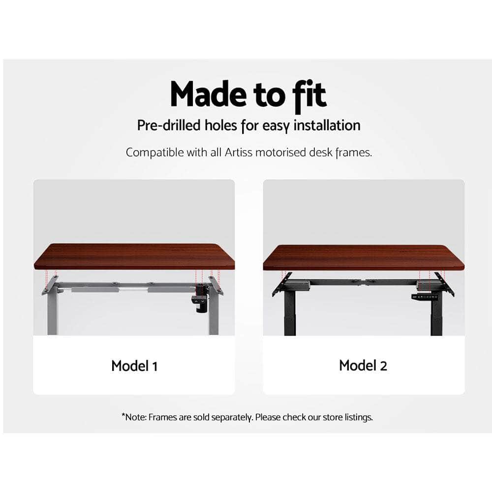 Adjustable Motorised Electric Standing Desk Top- Walnut
