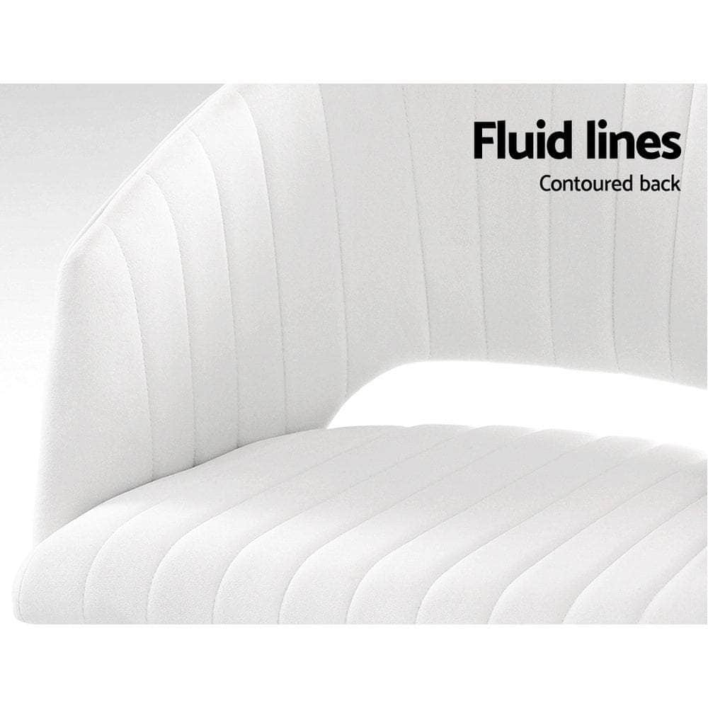 Adjustable Velvet Office Chair Fabric Computer Chairs - White