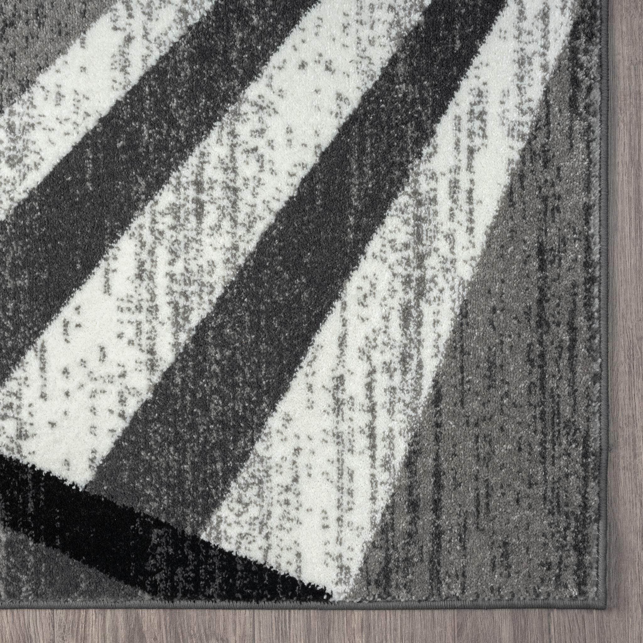 Adore Geometric Textural Rug - Grey - 80X150