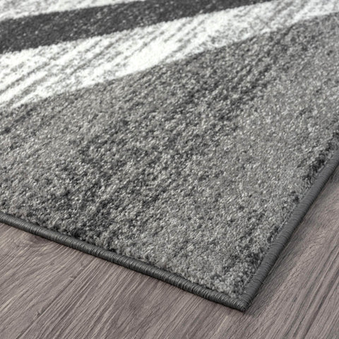 Adore Geometric Textural Rug - Grey - 80X150