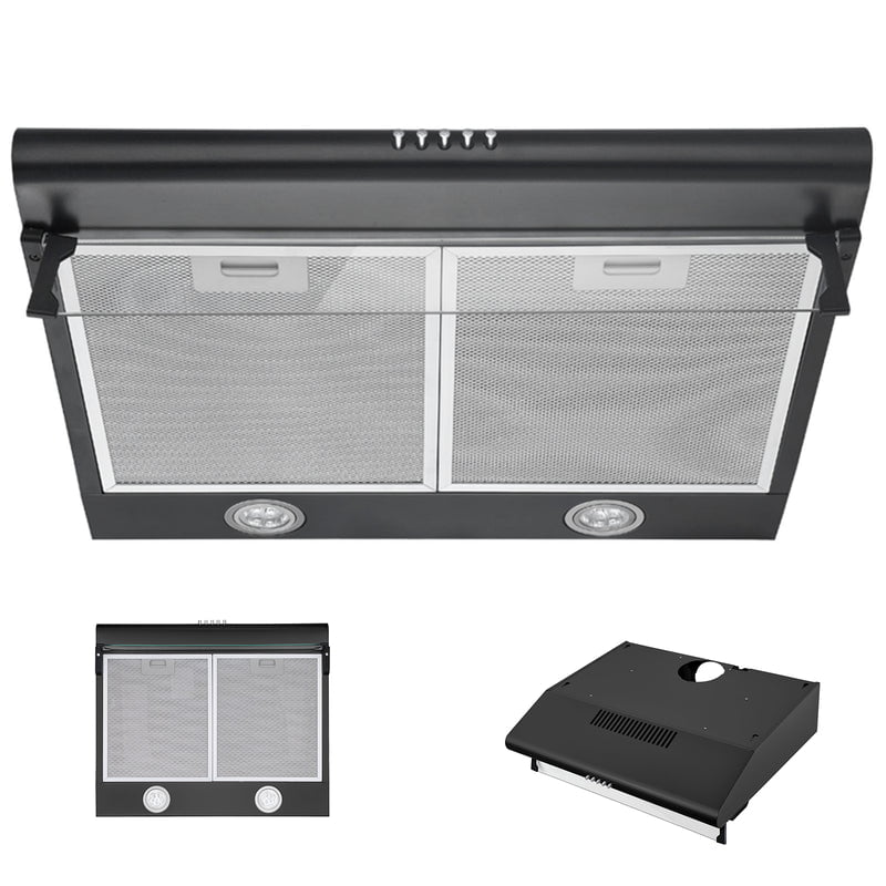 Advwin 60cm 600mm Range Hood, Versatile Ducted/Ductless Convertible Visor Cooker Hood 300m3/h Kitchen Over Stove Vent