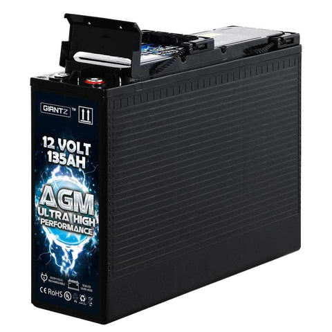 Deep Cycle Battery 12V 135Ah Slim Box Portable Solar Caravan Camping