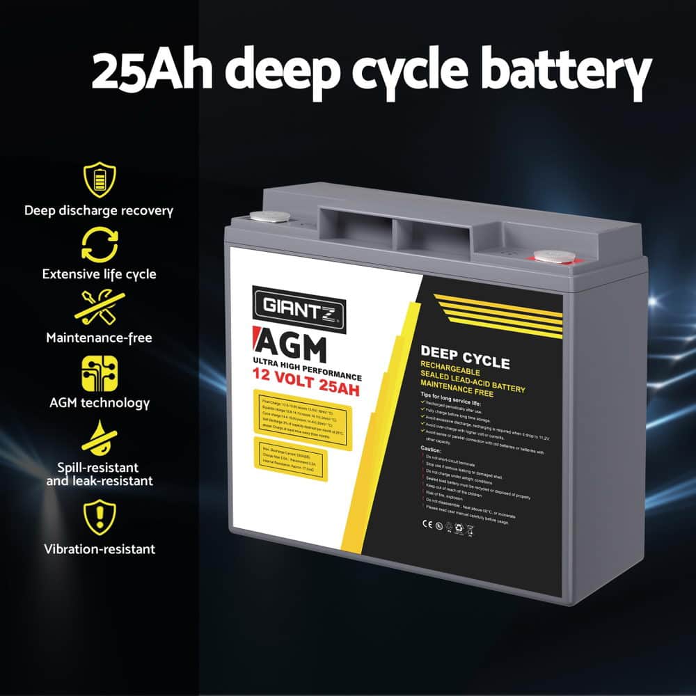 Agm Deep Cycle Battery 12V Box Portable Solar Caravan Camping