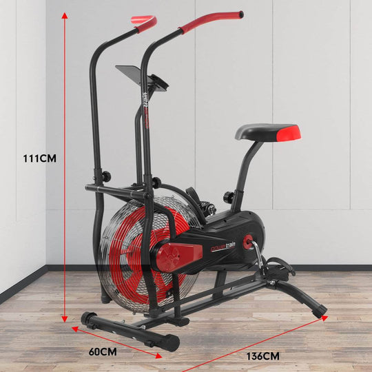 Red colour - Air Resistance Fan Exercise Bike for Cardio - Red