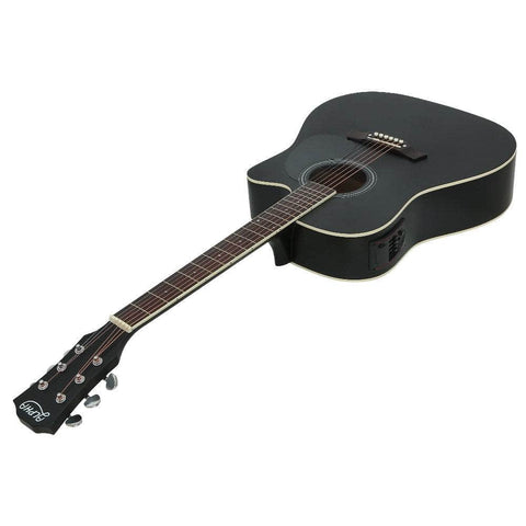 41 Inch Acoustic Guitar Equaliser Electric Output Jack Cutaway Black