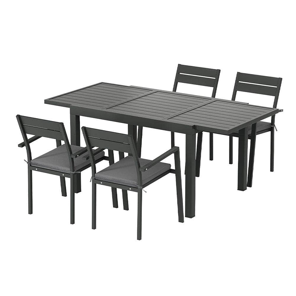Aluminum Outdoor Dining Set with Extendable Table