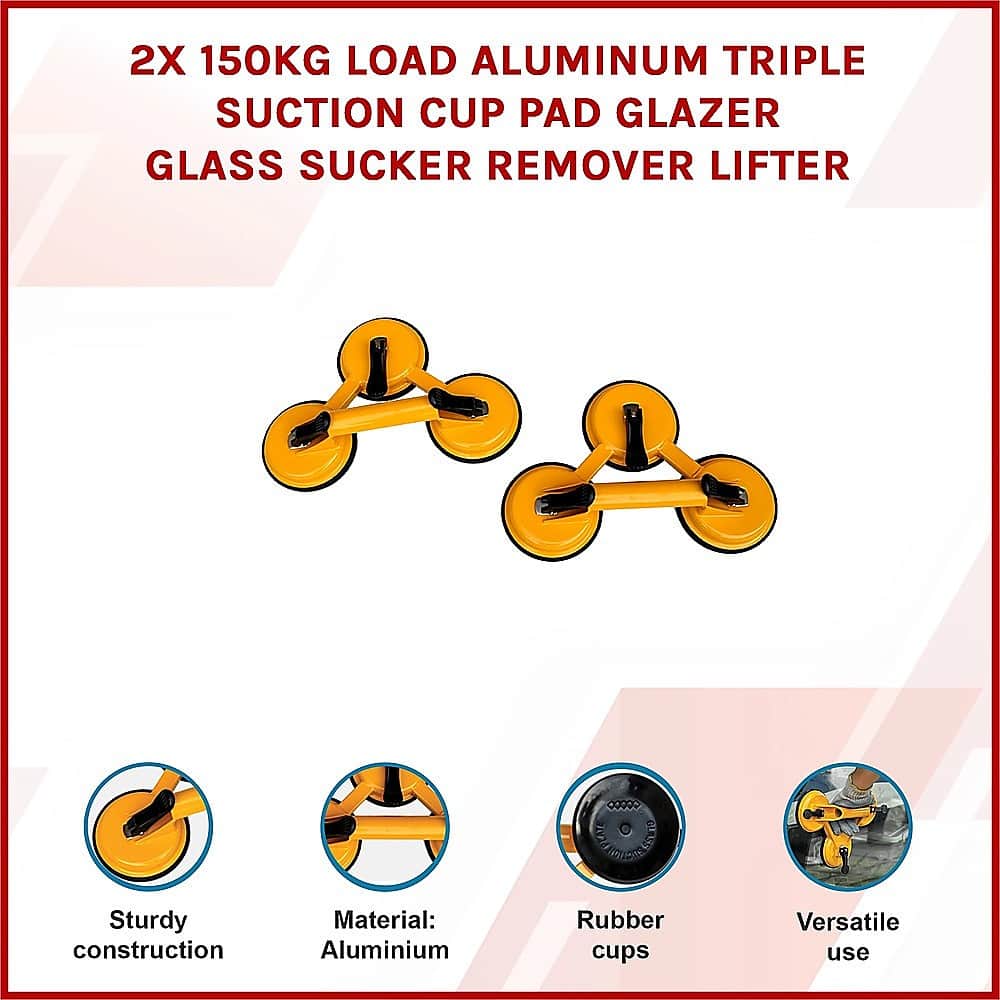 Aluminum Triple Suction Cup Glass Lifter (150Kg)