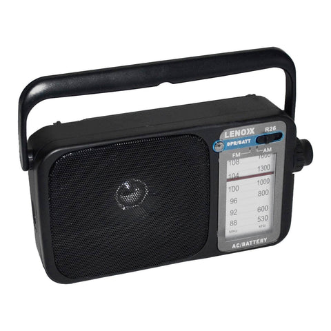 Am/Fm Mantle Radio (Black) Battery Operated, W/ Bandwidth 540-1600