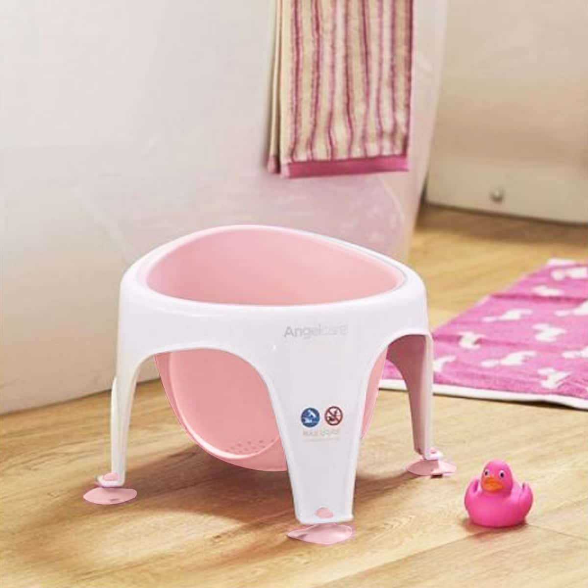 Angelcare AC587 Baby Bath Soft Touch Ring Seat Pink Infant Safety Tub with Pink colour