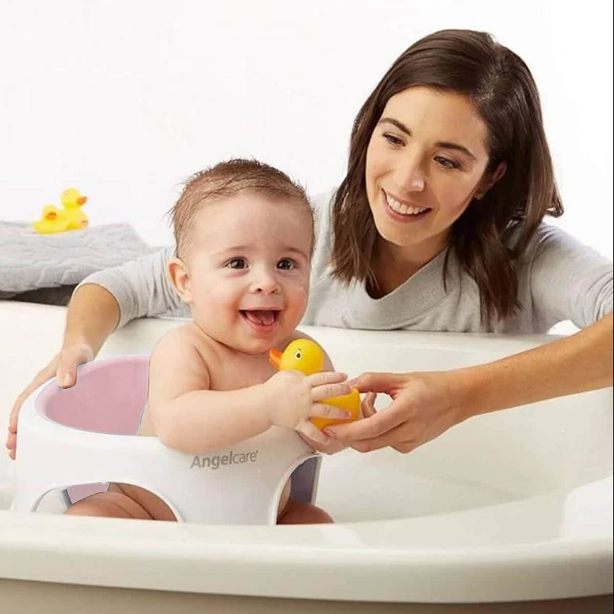 Angelcare AC587 Baby Bath Soft Touch Ring Seat Pink Infant Safety Tub | Pink colour