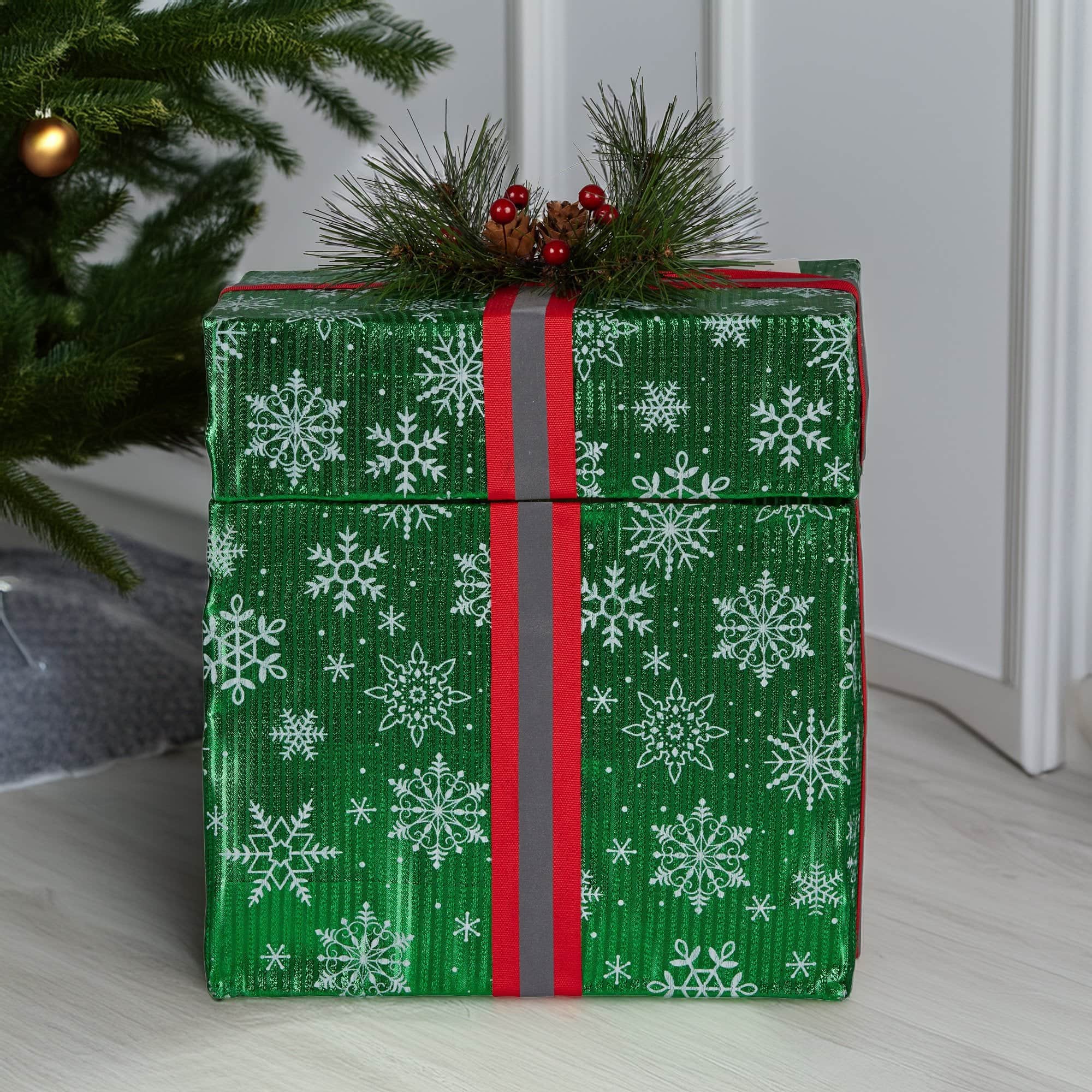 Animated Elf in a Gift Box LED Lights Christmas Tree Decoration Ornament Xmas