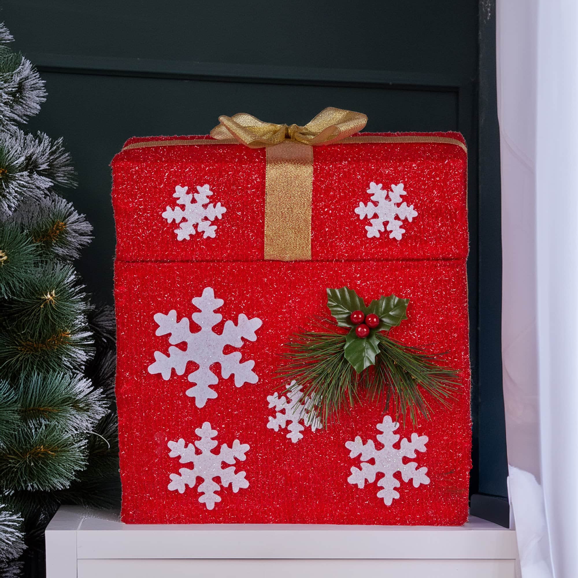 Animated Santa Gift Box LED Christmas Tree Decoration Xmas Ornament