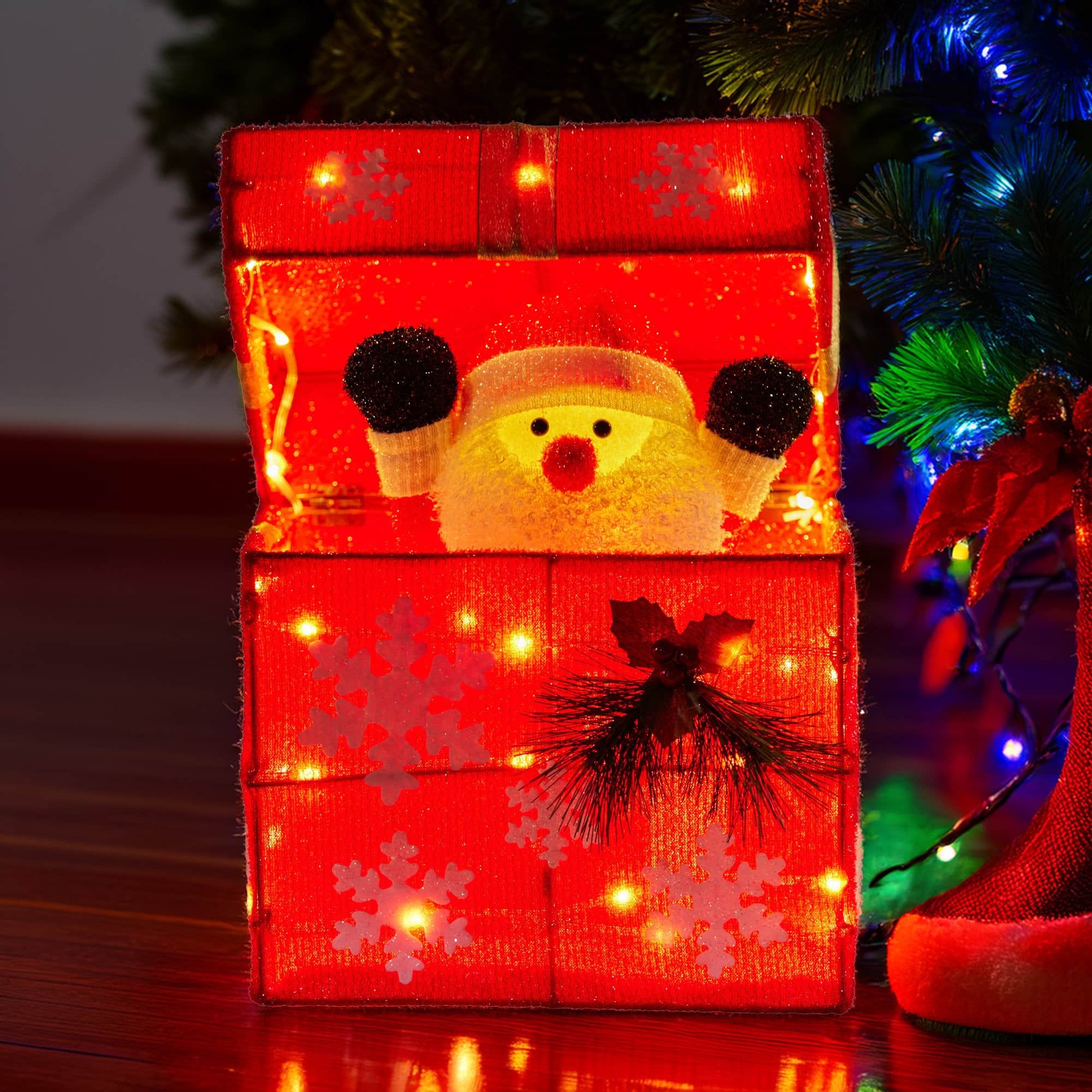 Animated Santa Gift Box LED Christmas Tree Decoration Xmas Ornament - photo 7